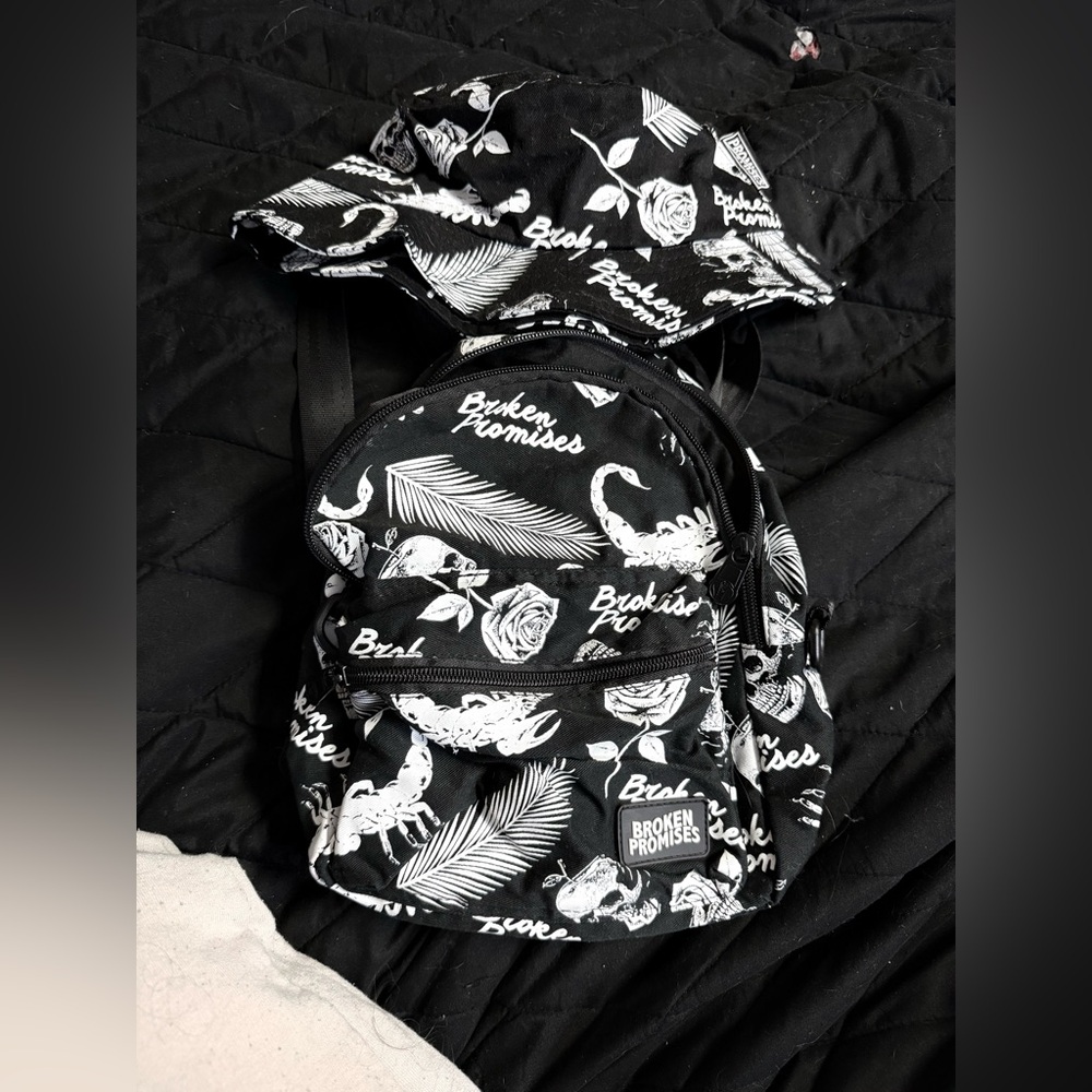 Broken Promises Backpack and hat